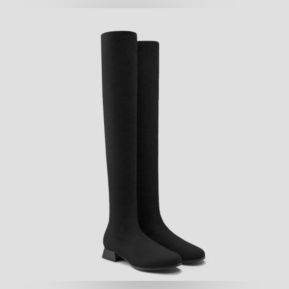 VIVAIA MADELI Round Toe Water Repellent Wool Over The Knee Boots - Picture 1 of 2